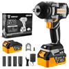 DEKOPRO Avvitatore a impulsi Brushless 800Nm 20V Avvitatore a Percussione con Batteria 4,0 Ah, 4 Bussole (17/19/21/22 mm), Gancio da Cintura, Ideale per Auto, Moto e Lavori in Casa
