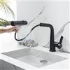 LakeBayMZC Rubinetto Bagno Lavabo LakeBayMZC con Doccetta Estraibile a 3 Modalità, Miscelatore Lavabo Estraibile, Rubinetti Monocomando Bagno con Doccetta, Regolabile in altezza,Girevole a 360°,Nero