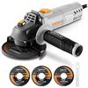 DEKOPRO Smerigliatrice Angolare: DEKOPRO 115mm 750W Smerigliatrice angolare elettricacon cavo, 2 lame abrasive, 1 disco, moletta elettrica 12000 giri al minuto - per smerigliare grande, lucidare e levigare