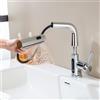 LakeBayMZC Rubinetto Bagno Lavabo LakeBayMZC Con LED Della Temperatura,Con Doccetta Estraibile a 3 Modalità,Miscelatore Lavabo Estraibile, Rubinetti Monocomando Bagno,Regolabile in altezza,Cromato