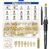 VTSHENY Set di 415 inserti filettati, set di punte per saldatura con temperatura regolabile LCD 180°C-500°C, 415 Inserto Filettato M2/M2.5/M3/M4/M5/M6/M8 per stampanti 3D&parti in plastica