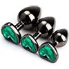 Solo Sexxy Set di 3 giocattoli anali in metallo di lusso a forma di cuore, kit di plug anali per adulti G Spot Gay anale plug donna uomo regali sessuali cose per coppie grande/medio/piccolo (verde)