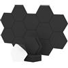 TONOR 12 Pezzi Pannelli Fonoassorbenti Adesivi, 30 X 26 X 1cm Pannelli Acustici Ad Alta Densità, Pannello a muro 3D Fonoassorbente Esagonale, Insonorizzazione Stanza Per Studio, Camera Da Letto, Nero