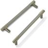 Furniware 10 Pezzi Maniglie per Armadio in Ottone Anticato Lucido, 160mm (6,3 Pollici) di Distanza tra Fori, Maniglie Tornite a T per Cucina, Cassetti, Comò, Armadio