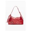 Desigual, Borsa media effetto pelle, Poliuretano, Rosso, U