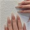 Agasar 24 unghie finte lunghe a mandorla, sfumate, sfumate, rimovibili, copertura completa, colla acrilica, accessori per nail art da donna