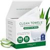 CLEAN SKIN CLUB Salviette umidificate monouso per pelli sensibili Clean Towels® XL, ultra morbide, arricchite con aloe e glicerina, formato XL - Confezione da 50 pezzi