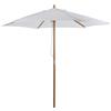 Ombrellone da Giardino Ø2,5x2,3 m Palo Ø38 mm in Bambù Bianco
