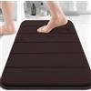 Buganda Tappetino da bagno in memory foam, antiscivolo, assorbente, tappetino da bagno con retro in gomma, tappetino per cucina, bagno, pavimenti, 43,2 x 61 cm, marrone