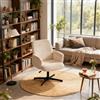 MEUBLE COSY Poltrona Girevole Sedia da Salotto Regolabile in Altezza Seduta in Velluto a Coste per Soggiorno, Beige