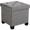 Sweetcrispy Pouf con vano portaoggetti, piccola panca pieghevole, 38 x 38 x 38 cm, contenitore con coperchio come sgabello e poggiapiedi, portata fino a 300 kg, per soggiorno, camera da letto