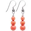 Treasure Bay Orecchini da donna fatti a mano con pietre preziose triple perline e orecchini pendenti in argento sterling - Idee regalo per le donne (Corallo Rosa)