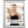 Langdon House Cornice portafoto in argento, 11 x 14 cm, stile contemporaneo, per foto glam, 11 x 14, montaggio a parete o da tavolo, collezione Celebrazione