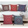 Third Eye Export Set di 5 federe per cuscino con mandala indiano, 45 x 45 cm, per divano, decorazione araba occidentale, set di 5 colori, per esterni, boho, vacanze, camera da letto, divano, hippie, retrò, grandi