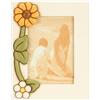 THUN, Portafoto con Fiore di Calendula in Ceramica Decorata a Mano, Versione Medio, Linea Racconti d'Autunno, 16.4x3.7x20.8 cm h