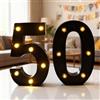 Mrilary Lampada a LED con numeri illuminati, numeri 50, 21,6 cm, per 50° compleanno, decorazione per matrimonio, anniversario, scrivania, tavolo da parete