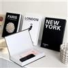 BGTODO Set di 3 scatole decorative per libri, in cartone, 26,7 x 17 x 4,2 cm, decorazione libro Fashion, Parigi, Londra, New York