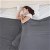 VHOME Coperta termica per dormienti caldi, 100% bambù, coperta estiva per adulti e bambini, leggera, traspirante, può mantenere il corpo fresco per il sudore notturno, grigio scuro, 150x200 cm