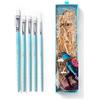 HIMI Set di pennelli a guazzo/Acquerello, 5 Pezzi per Pittura ad Olio Acrilico per Viso e Corpo a guazzo, Bel Regalo, per Hobby, Bambini e Adulti (Blu, Pennello per Acquerello)