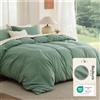 Bedsure Set Biancheria da Letto -220x240 3 Pezzi Verde Salvia 1 Copripiumino 240x220 cm + 2 Federe 50x80 cm, Biancheria da Letto Microfibra di Poliestere con Cerniera