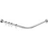 Misounda Bastone Per Tenda Da Doccia Angolare A L 70-100 x 90-120 cm, Asta Per Tenda Da Doccia A Curva Telescopica Senza Foratura, Senza Supporto Soffitto, 304 Acciaio inox, Contiene 18 Anelli