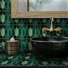 Alwayspon Adesivo da parete per pavimenti, per decorare la casa, adesivo autoadesivo per piastrelle e decorazioni per soggiorno, cucina, 20 x 20 x 10 pezzi, adesivo per piastrelle di mosaico verde doratura