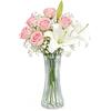 DARENYI Vaso Trasparente Alto Vasi Grandi Moderni, 22.5 × 8.5cm Vaso da Fiori in Vetro Scanalato per Matrimoni, Tavolo da Pranzo, Centrotavola, Vaso Decorativo Minimalista per Soggiorno, Feste