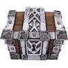 Nemesis Now World of Warcraft Scatola del tesoro con rilegatura in argento, 10,5 cm, resina, argento/marrone, merchandising ufficiale World of Warcraft, scatola per controller da gioco