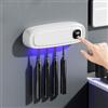 Maxspace Spazzolino da denti UV sterilizzatore, Portaspazzolino ricaricabile a parete con asciugatura, spazzolino sterilizzatore con luce UV e 4 slot per bagno (bianco)