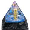Nupuyai Ornamento piramide di cristallo di ossidiana a spirale, ametista chakra, pietra curativa del chip di quarzo della piramide della decorazione domestica