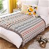 LumiSyne Coperte Double-Face Plaid In Cotone Intrecciato Con Nappina Giungla Stile Bohemien Arazzo Scialle Decorativo Coperta Da Tiro Per Letto Divano Coperta Campeggio Tovaglia Tappeto 160x130cm