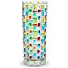 Puremagics Vasca grande in vetro intrecciata a costine, color oro, 30 cm di altezza, Vasi moderni per soggiorno, tavolo da pranzo, ingresso, scaffale, matrimonio, ufficio, tavolino, compleanno (Colorato)