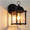 EBION Applique Da Esterno E27, Lampioni Giardino Lampada Parete Impermeabile Moderno, Lampade Lanterna Da Esterno Parete, Alluminio, Nero Per Balconi Giardini Portico Garage (Lampadina Non Inclusa)