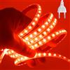 HEGEHE Collegamento a AC220-240 V striscia LED, 120 LEDs/m SMD2835 Flessibile Superbright Striscia luminosa a LED stringa di luce di corda autoadesiva con spina per Natale (1 m, rosso)