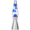 I-TOTAL® - Lampada Lava Spaceship Colorata Effetto Bolle Ipnotico, Design Retrò, Cera Fluida, Luce Rilassante, Lampada Decorativa per Casa e Ufficio (Base Argentata Liquido Trasparente Cera Blu)