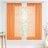 MIULEE Tende voile trasparente passanti fettuccia 2pz L140xA145 Arancione