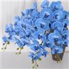 OUKEYI Fiori artificiali di orchidea Phalaenopsis da 68,6 cm, 6 pezzi, colore blu, piante a stelo per la decorazione della casa