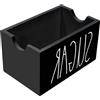 F Fityle Porta bustine di Zucchero, Dispenser Rustico in Legno per caffè, Bar, 20 bustine per Tavolo, Cucina, Hotel, casa, Nero
