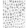 VYZUTR 100 Pezzi Ciondoli Misti Bigiotteria Charm Antico Argento Ciondoli Antico Ciondolo in Argento Charms per Orecchini Bracciale Collane Ornamenti Artigianali