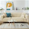 DOTBUY-SHOP Velluto Fodere Copripoltrona 1 Posto / 2 3 4 Posti Copridivano Elasticizzato, Fodere Copridivani Tinta Unita, Fodere Copridivani Universale (2 posti,Beige)