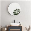 [en.casa] Specchio Rotondo da Parete Ø 50 cm con Cornice in Alluminio Specchio Tondo da Muro per Bagno Ingresso Camera da Letto - Bianco Opaco