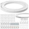 QINGZY Binario per Tende a Soffitto Flessibile 5m, Curvabile e Tagliabile, Kit Binari Scorrevoli con Accessori Montaggio per Finestre, Doccia, Stanze, Divisorio Interno (B)
