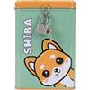 I-TOTAL® - Salvadanaio Divertente con Lucchetto e Chiavi/Portamonete in Metallo con Chiusura - Idea Regalo (SHIBA)