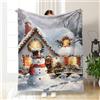Mateju Coperta Pile di Natale Matrimoniale Singolo Calda Coperta Natalizia, Coperta Divano Natalizia, Coperta Pile Natalizia Morbida e Calda per Divano, Ufficio (Pupazzo Neve,100x150cm)