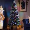 Bakaji Albero di Natale Luminoso Altezza 180 cm con 225 Luci Multicolore Decorazioni Natalizie da Esterno e Interno Effetto Neve Innevato Addobbi Natalizi Design Moderno Elegante Base a Croce