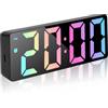 Homirty Orologio Digitale, Sveglia con Display a LED a Specchio, Sveglia da Comodino Snooze con Visualizzazione, Ampio Display LED Digitale/Data/Della/Temperatura (Modello 1)