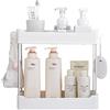 HAOTIAN-X Mensola portaoggetti da bagno rimovibile bianca a 2 piani, moderna, antiscivolo, per cosmetici, cucina, ufficio
