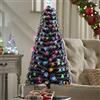 Bakaji Albero di Natale Luminoso Altezza 90 cm con 95 Luci Decorazioni Natalizie da Esterno e Interno Effetto Neve Innevato Addobbi Natalizi Design Moderno Elegante Base a Croce
