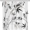 SDOTPMT 105x160cm Bambù Silhouette Tenda da doccia Bambù Foglie Schizzo Bianco Tenda da bagno Classico Pittura a china Tenda da vasca per bambini Bagno Poliestere Impermeabile con ganci