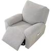Morbuy Universale Copripoltrona Relax Reclinabile Elasticizzato Lavabile Fodera per Poltrona con Braccioli, Rimovibile Coprisedile Fodere per Poltrona Relax (4 pezzi per 1 posto,grigio)